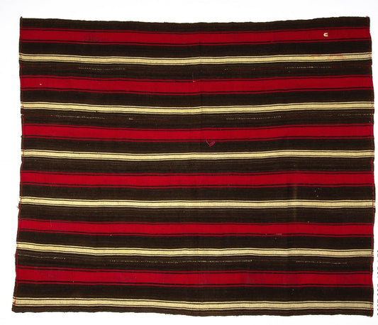 Red Brown Striped Kilim rug, Vintage kilim Rug ,Turkish kilim Rug, Handmade rug, Rustic decor, Kilim rug 6x8, Primitive Flat weave Rug, 3687