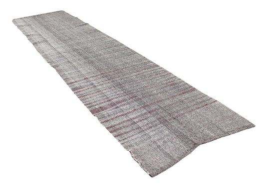 3x15 Extra Long Floor Gray Vintage Turkish Kilim Runner Rug, Decorative Stair Hallway Rug,4770