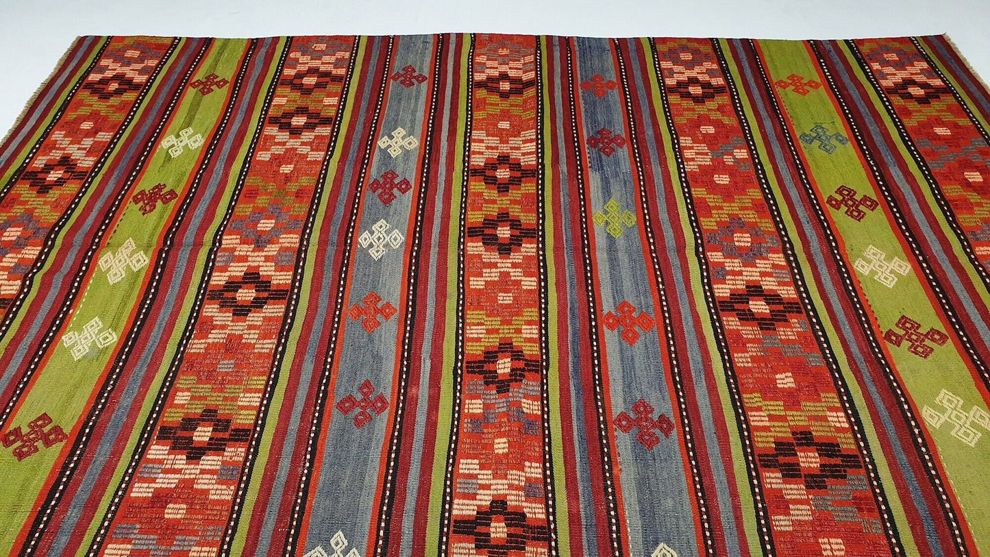 Bohemian Orient Kilim rug ,Anatolia Turkish Kilim rug, Vintage Kilim rug 6x8, Unique rug ,Living room rug, Ethnic rug ,Turkey rug, 543