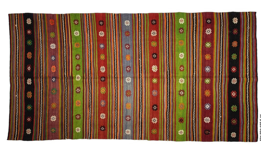 Turkish Kilim Rug Primitive ,Vintage Kilim rug ,Striped Kilim rug , Handmade Flat weave Kilim rug, Area Living room Kilim rug, Floor rug,524