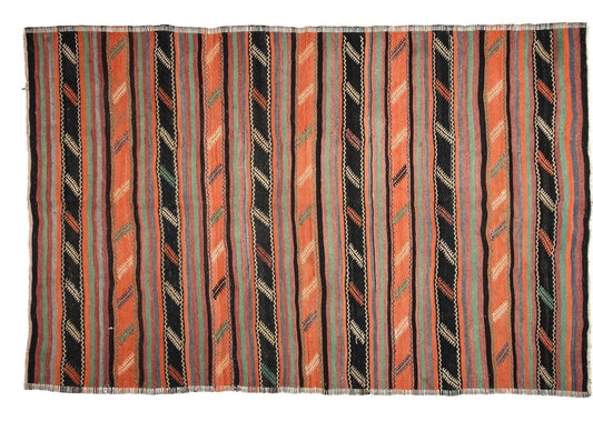 Kilim rug,Orange Area Kilim rug,Turkish Vintage Kilim, Oriental Boho Chic Living room rug,One of a kind Area rug,2531