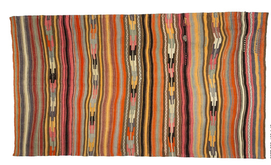 Fine Boho Handmade Area Kilim rug, Turkish Vintage Kilim rug 6x9 ,Wool Eclectic Soft Kilim Rug, Farmhouse decor ,Living room rug ,2977