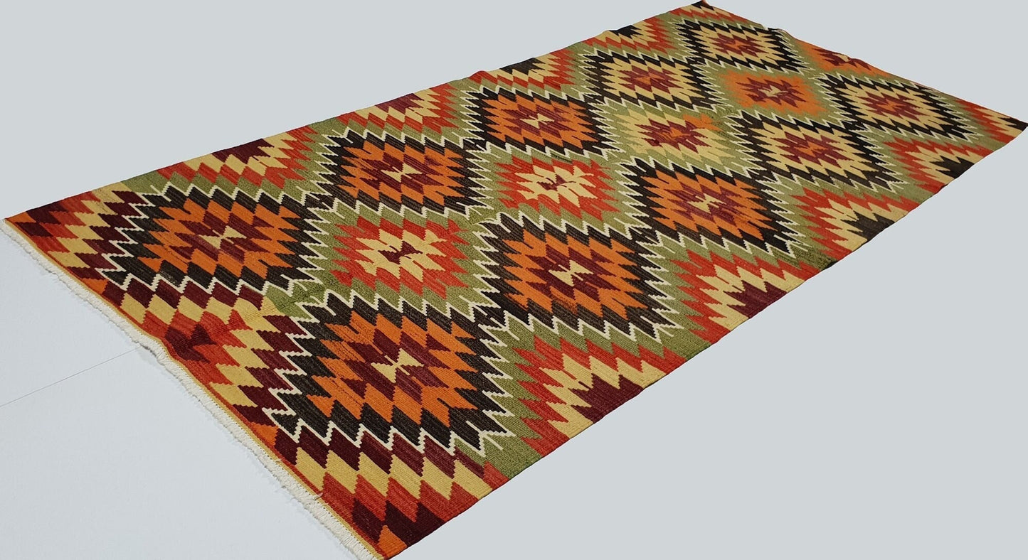 Kilim rug, Vintage Kilim rug, Turkish Kilim rug, Boho Kilim rug, Handmade rug, Wool rug, Oriental rug, Area rug, Living room rug,2851