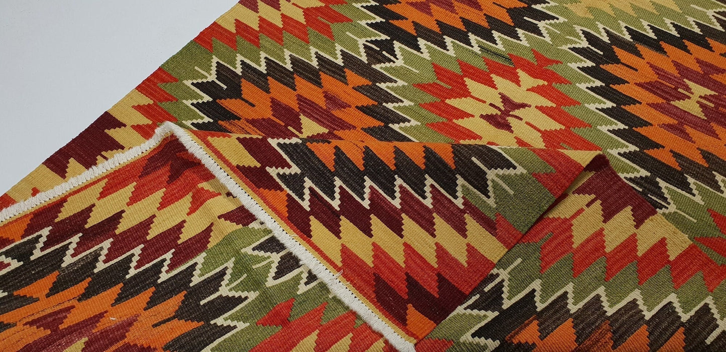 Kilim rug, Vintage Kilim rug, Turkish Kilim rug, Boho Kilim rug, Handmade rug, Wool rug, Oriental rug, Area rug, Living room rug,2851
