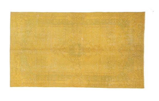 Turkish Rug Mustard, 5x8 Yellow Rug, Oushak Rug, Overdyed Rug, Vintage Rug, Bedroom Rug, Kid Room Rug, Coastal Decor, 3693
