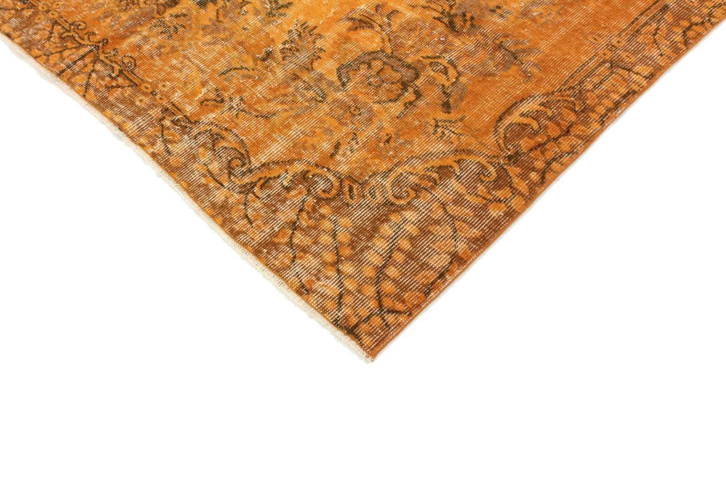 Vintage Carpet Orange Rug ,6x9 Turkish Rug, Overdyed Rug, Floral Rug ,Old Rug ,Carpet Rug ,Turkish Rug, Unique Rug, Living Room Rug, 3359