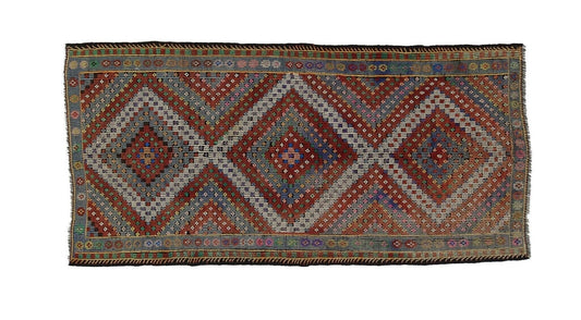Long Wide Kilim rug,Handmade Decorative Wool Runner Kilim Rug,Entryway One of a kind Vintage Turkish Kilim rug,Anatolia rug,8144