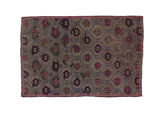 Kilim Rug Unique ,Turkish Vintage Area Kilim Rug 6x10 ,Boho Chic Kilim Rug , Organic Wool Rug ,Floor Handmade Kilim Rug, 8177