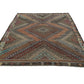 Kilim rug Terracotta, Turkish Kilim rug Eclectic ,One of a kind Vintage Kilim Rug ,Handmade Kilim Rug, Area Rug 7x9, KiLİM RUG 7x9, 8179