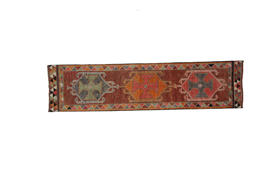 3x12 Turkish Vintage Oushak Carpet Hallway Kitchen Floor Runner Rug, 7782