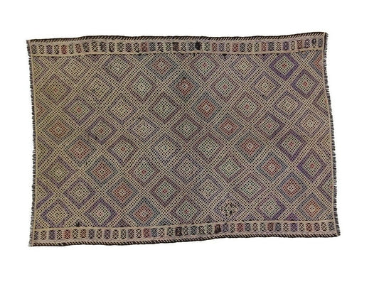 5x7 Area Muted Kilim rug, Fine Handmade Pastel Kilim rug ,Turkish Vintage Kilim rug, Office rug, Bedroom rug, Flat weave ,8215