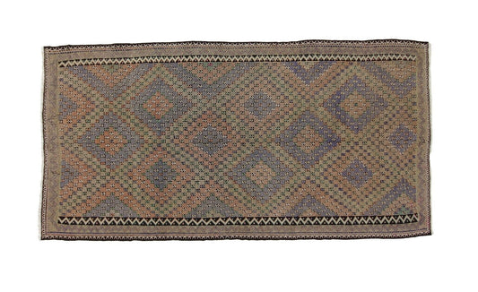 Kilim Rug One Of a Kind, Turkish Kilim Rug, Vintage Kilim Rug, Hard Coal Kilim Rug, Green Kilim Rug,handmade Rug, Home Decor 8121