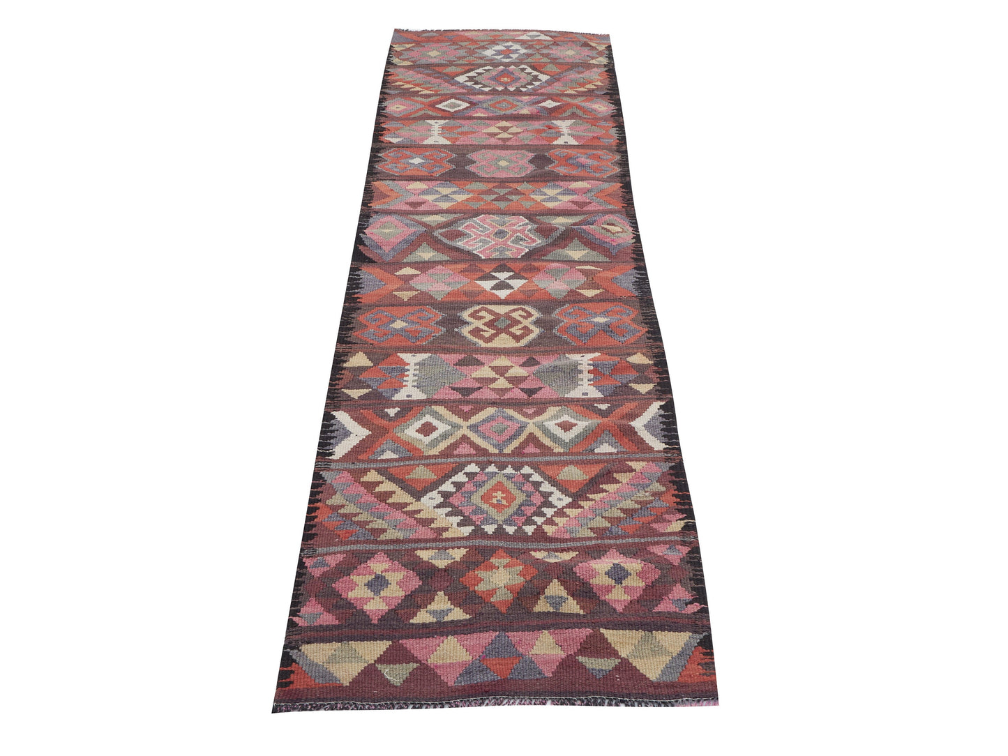 Handmade Antique Runner Rug, Oushak Vintage Runner Rug, Turkish Eclectic Runner Rug, Anatolia Rug, Bohemian Rug, Runner Rug 3x10, 11408